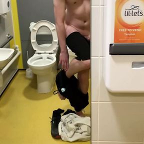 Really horny at work (public bathroom)