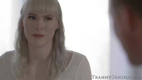 Lovely transsexual Lianna Lawson penetrates a muscular man with a huge dick