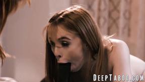 ”MILF Lauren Phillips & stepdaughter Madi Collins share Isiah Maxwells black dick”