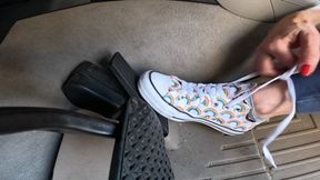 Sweaty Bare Feet on the Pedals - Driving