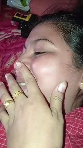 Newly Married Couple's Cute Caring Husband Wife Love