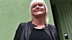 Cute Hungarian cums on a big cock