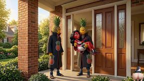 Fruit Series: Episode 3 - Cute Strawberry Girl and Pineapple Girl Sharing Sensual Ai Hentai