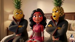 Fruit Series: Episode 3 - Cute Strawberry Girl and Pineapple Girl Sharing Sensual Ai Hentai