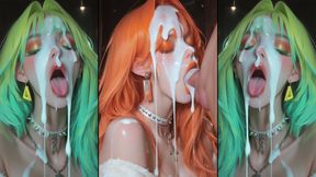 Chapter 2: Anime characters get their faces thoroughly covered in cum.