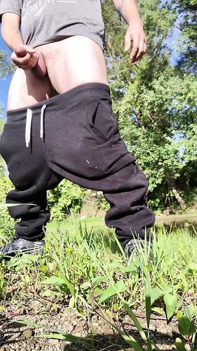 Cumshot while fishing