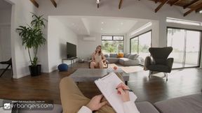 VR Bangers: Horny Blonde Nympho Deeply Sucks Sexologist's Huge Cock pt 2