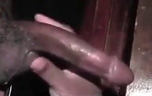 Big Black Cock Blowjob Through Glory Hole