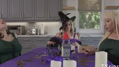 Under The Table: Tiny Cisgirl Works 2 Hot Tranny's