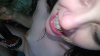 Topless Naked Nude tiny Tits Small Breasts Hairy Hippie Takes Bong Hit Smoking Smoke All Natural Hot