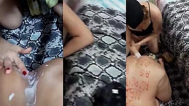 Mais orgia entre putas. A loira socando a mão no rabo da amiga até ela gozar, enquanto a outra vadia era fodida sem dó