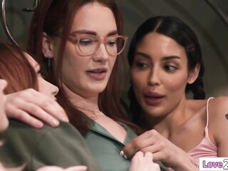 Large bazookas redhead stepmom Siri Dahl lets her teen stepdaughter Scarlet Skies and bffs Coco Lovelock and Vanessa Sky have a smack of her mother i'd like to fuck snatch