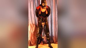 chastity rubberslave makes his sports