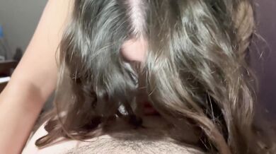 My stepmother uses her hands and her luscious breasts to give me pleasure.