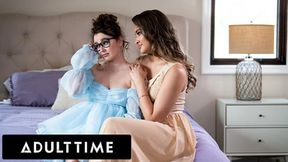 ADULT TIME - Sweet Teens Leana & Gizelle Blanco Escape Prom For Intense Lesbian Lovemaking!