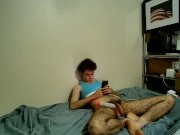 Cross legged homemade vibrator play