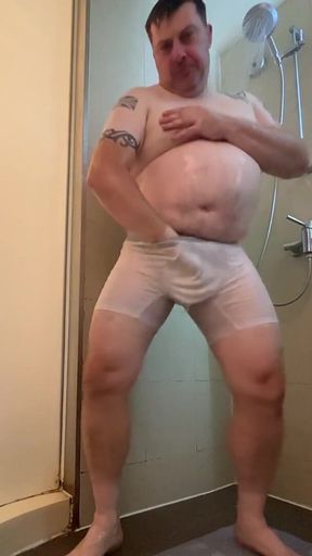 Wet White Clothes Shower One