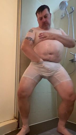 Wet White Clothes Shower One