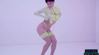 Neon lingerie looks hot on latina MILF