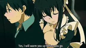 Busty maid loves giving head to best friend