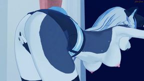 Loona masturbating in the living room - Helluva boss Hentai.