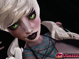 CG Anime Animation: Witch Elsa’s Nylons & Anal Sextoy Stimulation - Twat Licking Action!