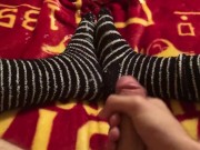 Cumming on fuzzy socks