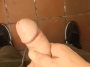 POV Alone at work quick wank in the bathroom