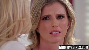 Stepdaughter and stepmom embrace intense lesbian intimacy