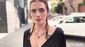 Tattooed Spanish girl Malafalda gets caught in public and gets a very dirty creampie