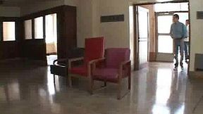 Asian babe gives a sloppy blowjob at the sperm bank