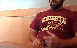 Bearded Bro Public Jerk Off in A Coffee Shop