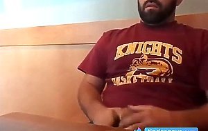 Bearded Bro Public Jerk Off in A Coffee Shop