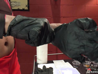 Pierced cunt tattoo artist banged by Tranny