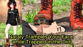 Combat Boots Face Crush - Nataly Buries Your Face Under Muddy Boots | Femdom JOI Boot Face Trampling Animation