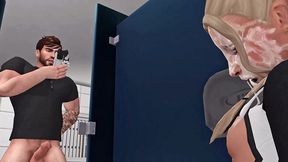 sexy cheerleader seduces her teacher for dirty sex in the school bathroom (sims + anime hentai + sfm)