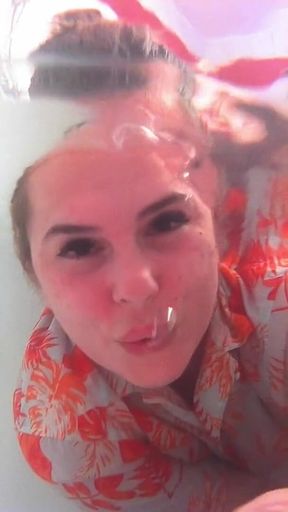 Breath Holding Underwater in Bathtub and Record with Waterproof Camera