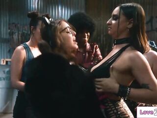 2 all beauty gangs battle it out with lesbo sex.The breasty sweetheart lick facesits and snatch fist when a large boobs mother i'd like to fuck cop shows up.The ladies disrobe her