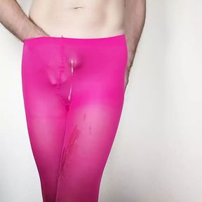 misr4 - Pink pantyhose sissy cumshot