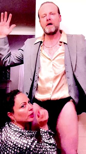Satin lover milf secretary worships bosses big cock