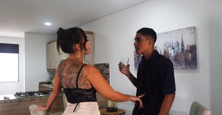 Kinky Latina Daniela Andrea teases and gets fucked hard on the sofa