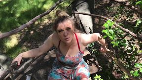 milf helps her stepson cum in his treehouse