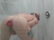 Jay Austin Fucks HImself with a Dildo in the Shower and Cums