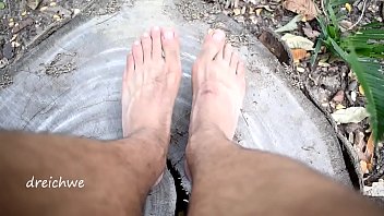 Feet in cut trunk