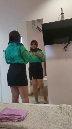 The female teacher was with a, so she hurried home to find her boyfriend.