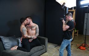 Insolent lovers make out in charming oral threesome