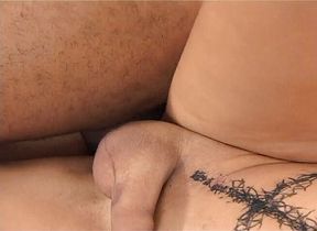 Hot black guy fucks some blonde tranny