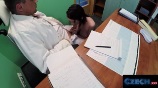 She gets her BIG CZECH TITS out for the doctor - CZECH XXX