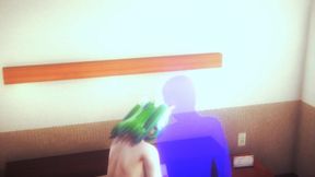 Yaoi Femboy - Green Hair Handjob
