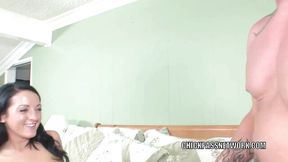 Brunette coed Deena Daniels fucks and gets a big facial